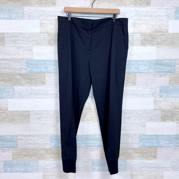 ESCADA Sport Wool Dress Jogger Pants Black High Rise Stretch Womens 42 36x29 - Picture 1 of 8